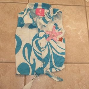 RARE Michael Simon beach theme sleeveless shirt
